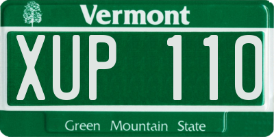 VT license plate XUP110