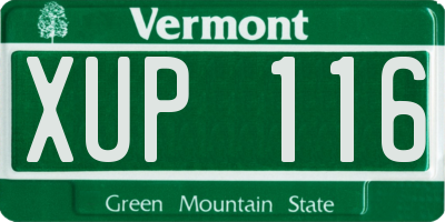 VT license plate XUP116
