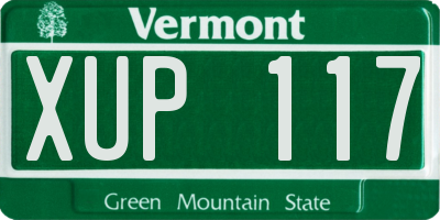 VT license plate XUP117
