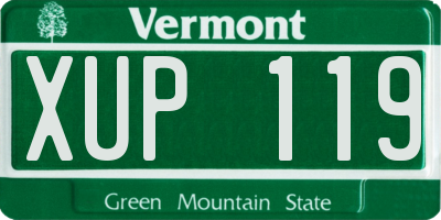 VT license plate XUP119