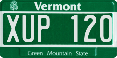 VT license plate XUP120