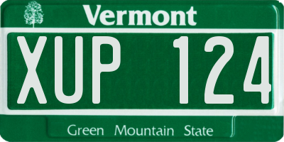 VT license plate XUP124