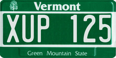 VT license plate XUP125