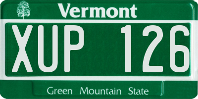 VT license plate XUP126