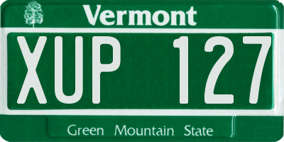 VT license plate XUP127