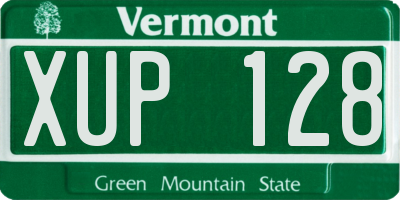 VT license plate XUP128