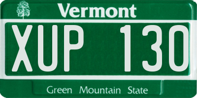 VT license plate XUP130