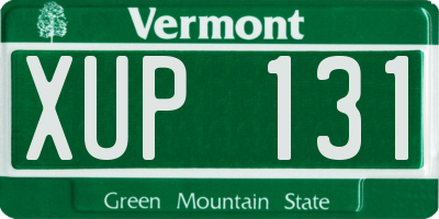 VT license plate XUP131