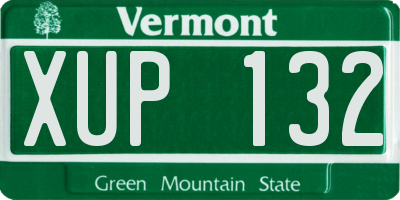 VT license plate XUP132
