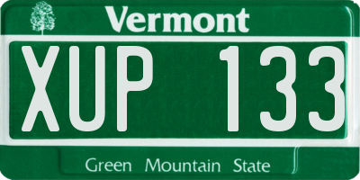 VT license plate XUP133