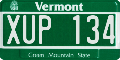 VT license plate XUP134