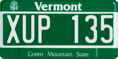 VT license plate XUP135