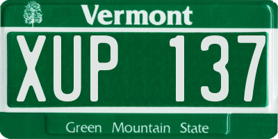 VT license plate XUP137