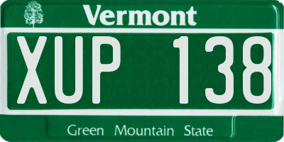 VT license plate XUP138