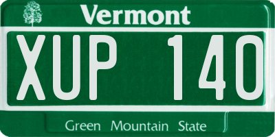 VT license plate XUP140