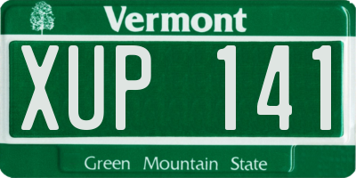 VT license plate XUP141