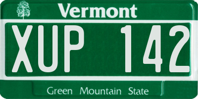 VT license plate XUP142
