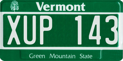 VT license plate XUP143