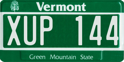 VT license plate XUP144