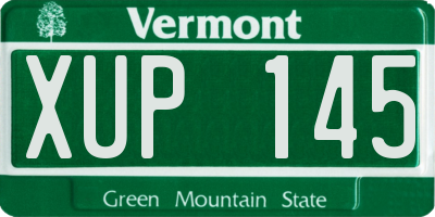 VT license plate XUP145