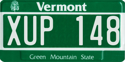 VT license plate XUP148