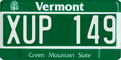 VT license plate XUP149