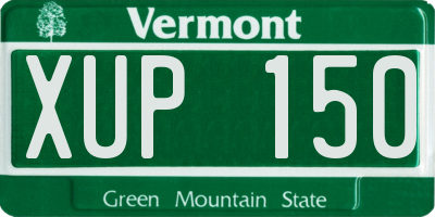 VT license plate XUP150