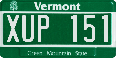 VT license plate XUP151