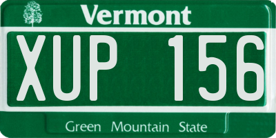 VT license plate XUP156