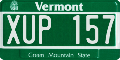VT license plate XUP157