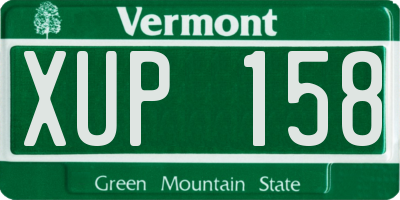 VT license plate XUP158