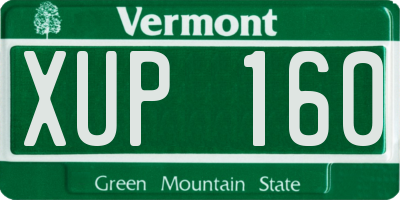 VT license plate XUP160