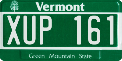 VT license plate XUP161