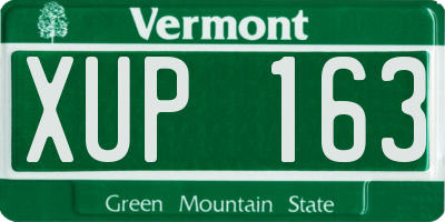 VT license plate XUP163