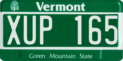 VT license plate XUP165