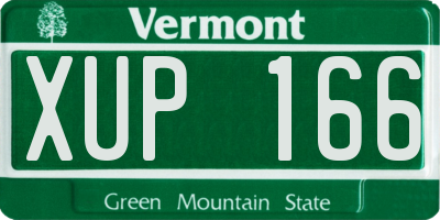 VT license plate XUP166