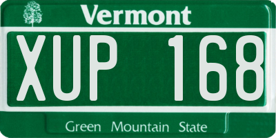 VT license plate XUP168