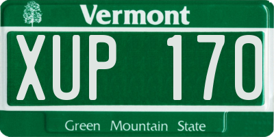 VT license plate XUP170