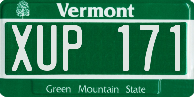 VT license plate XUP171