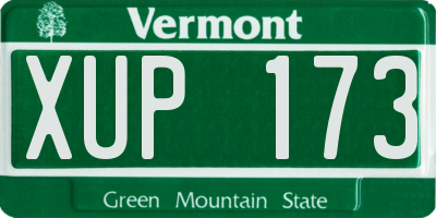 VT license plate XUP173