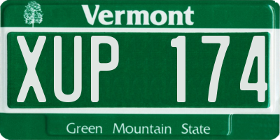 VT license plate XUP174