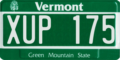 VT license plate XUP175