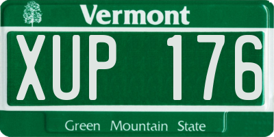 VT license plate XUP176