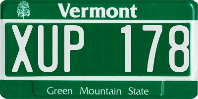 VT license plate XUP178
