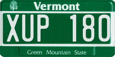 VT license plate XUP180