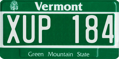 VT license plate XUP184