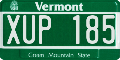 VT license plate XUP185