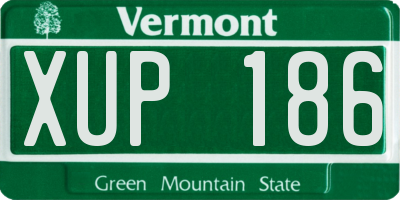 VT license plate XUP186