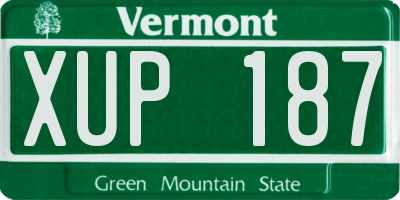 VT license plate XUP187