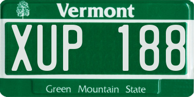 VT license plate XUP188